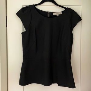 Black A-Line Top from The Loft with Zipper